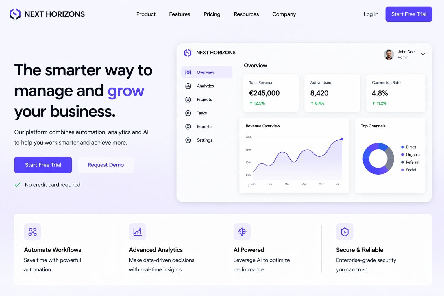 Enterprise AI solutions website design